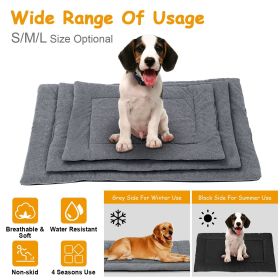 Dog Bed Mat Comfortable Fleece Pet Dog Crate Carpet Reversible Pad Joint Relief M Size