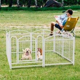 Dog Playpen Indoor 24 inch 8 Panels Metal Dog Pen Pet Dog Fence Outdoor Exercise Pen with Doors