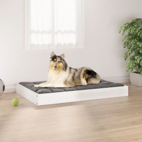 Dog Bed White 36"x25.2"x3.5" Solid Wood Pine