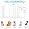 36 Inch Folding Wooden Freestanding Pet Gate Dog Gate with 360¬∞ Flexible Hinge