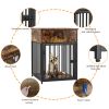 Dog Crate Furniture, Dog House, Decorative Dog Kennel with Drawer, Indoor Pet Crate End Table for Small Dog, Iron-Tube Dog Cage, Chew-Proof