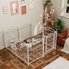 Dog Playpen Indoor 32 inch 8 Panels Metal Dog Pen Pet Dog Fence Outdoor Exercise Pen with Doors