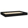 Dog Bed Black 36"x25.2"x3.5" Solid Wood Pine