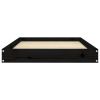 Dog Bed Black 36"x25.2"x3.5" Solid Wood Pine