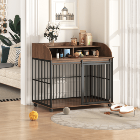 The Wooden Kennel Kennel Is Suitable For Large Medium-sized Dogs (Color: Brown)