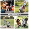 Folding Pet Stroller with Adjustable Canopy for Outdoor